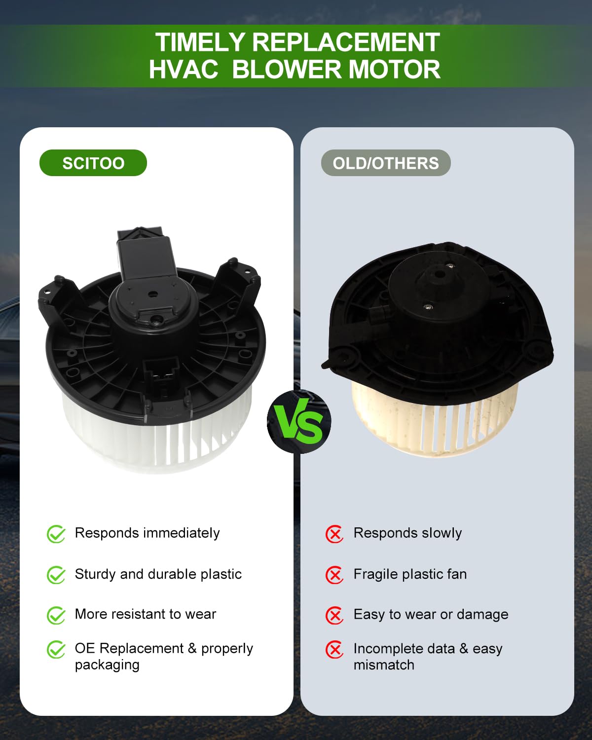 SCITOO HVAC Blower Motor with Fan Fit for 2007-13 for Acura MDX / 2009-16 Dodge Ram / 2007-2017 Lincoln MKX / 2007-2017 for Ford Edge / 2011-2013 Wrangler / 2007-2013 Acura MDX TL TSX 25770668/700203