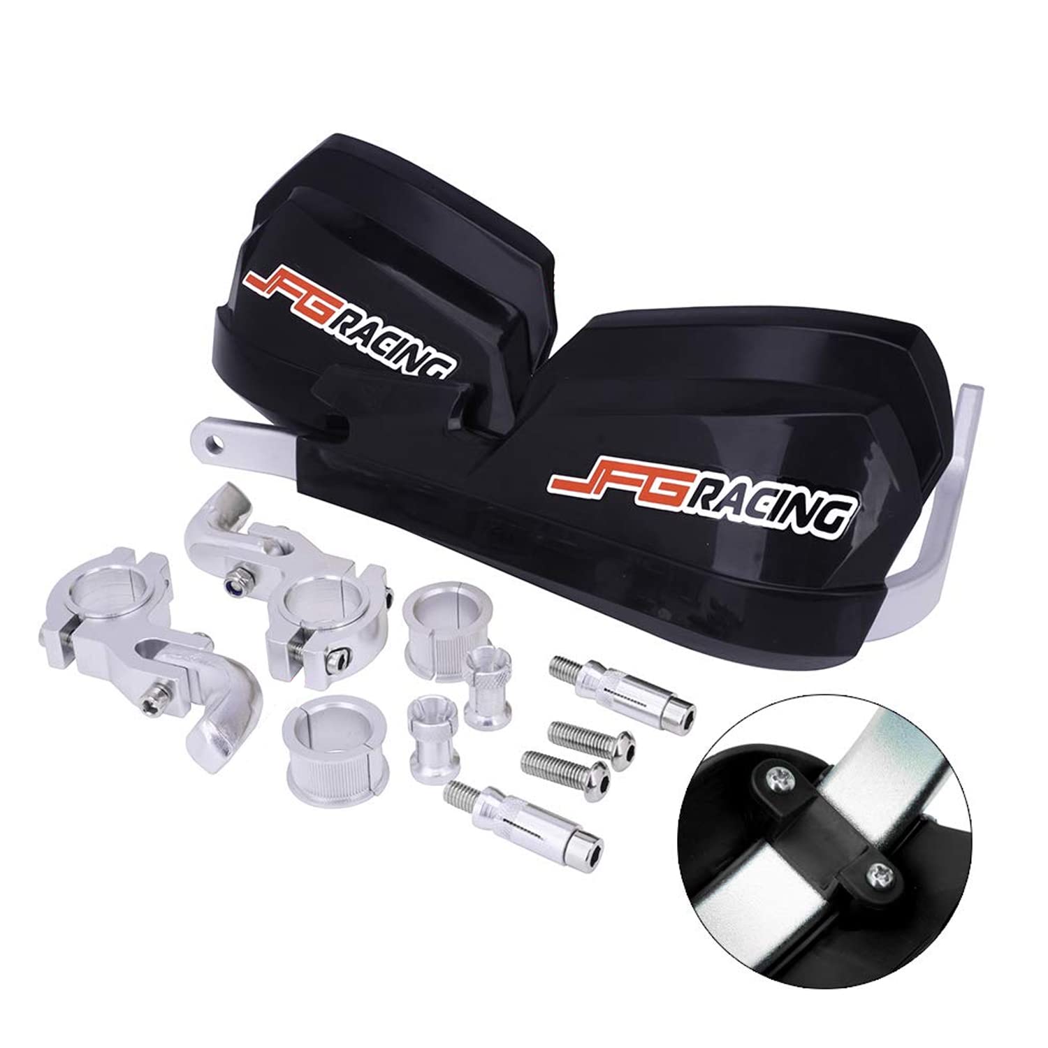 Jfg Racing Handguards Dirt Bike Hand Guards - Universal For 7/8In And 1 1/8In Handlebar - For Dirt Bike For Motocross Enduro Supermoto(Black)