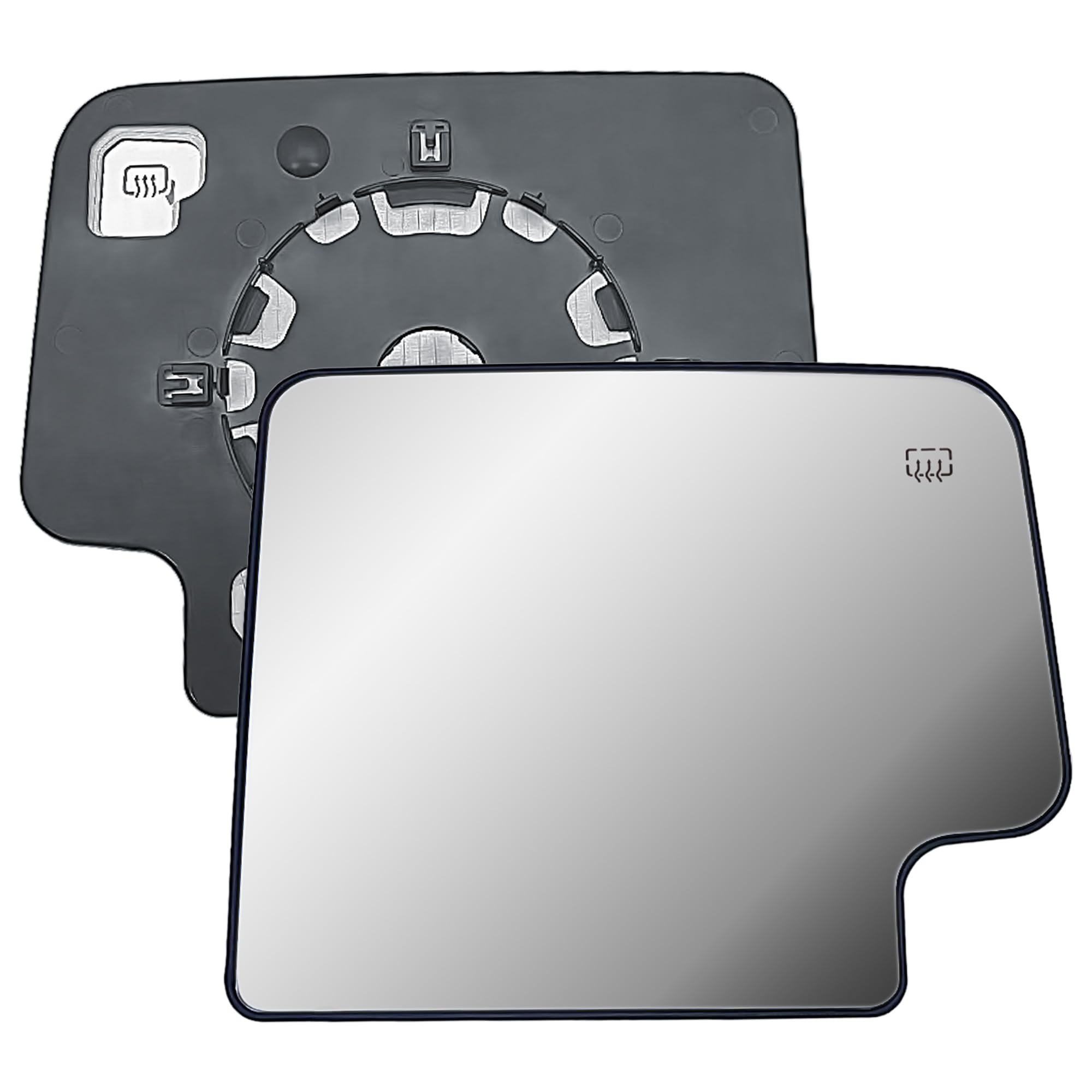 Replacement Passenger Right Side Door Towing Mirror Main Big Glass Flat Heated with Back Plate for Chevrolet Silverado and GMC S