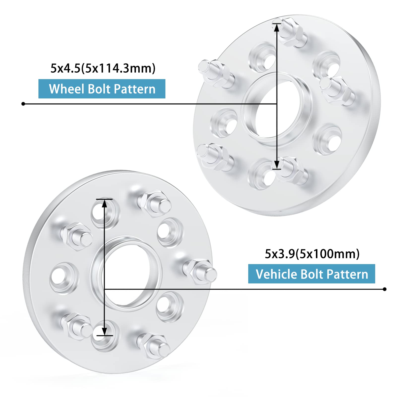 5X100 To 5X114.3 Forged Wheel Spacer 15Mm For Subaru Impreza Brz Baja Forester Legacy Outback | Scion Fr-S | Toyota 86, 4Pcs 5X1