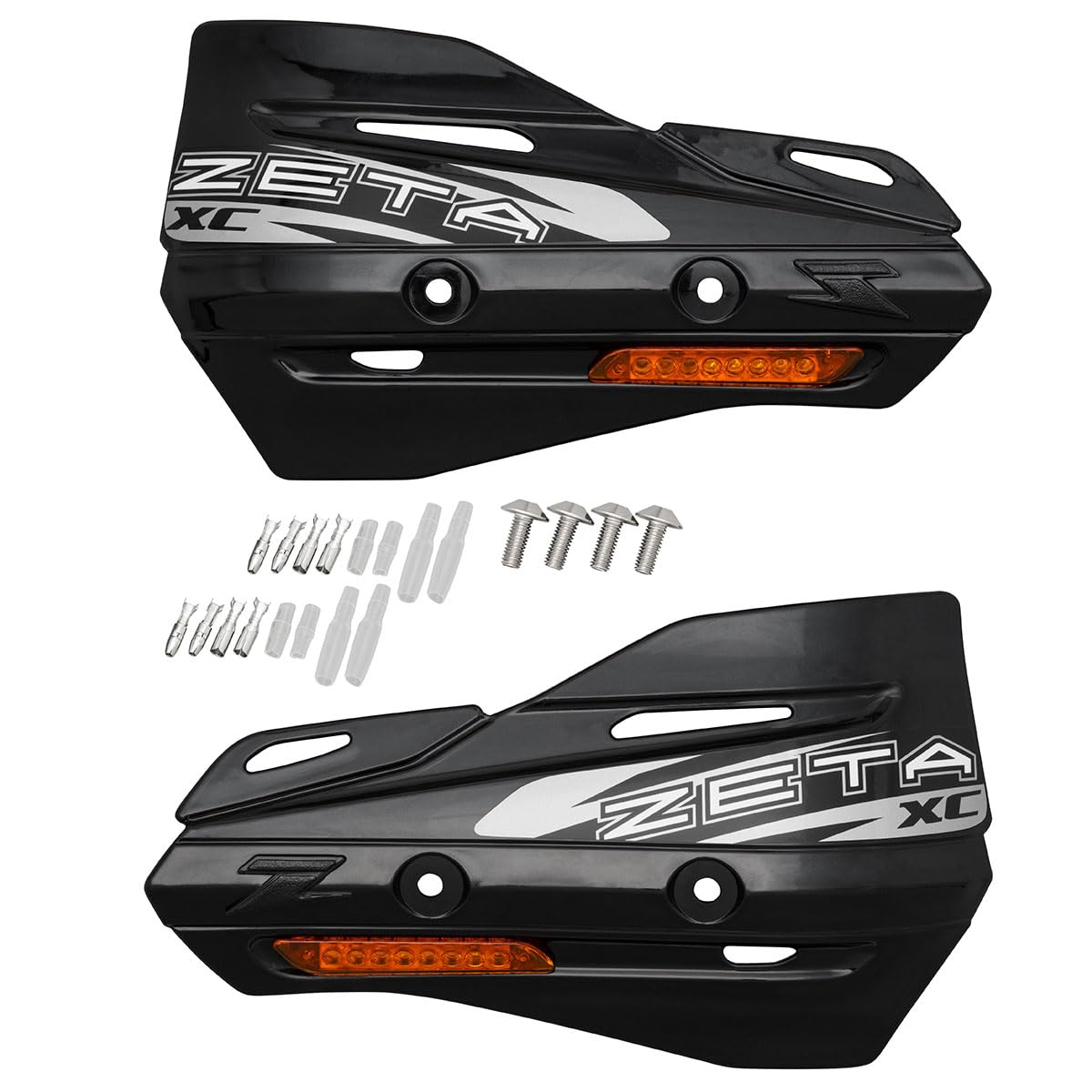Zeta Xc Flasher Black Hand Shields (Pair) For Armor Handguards