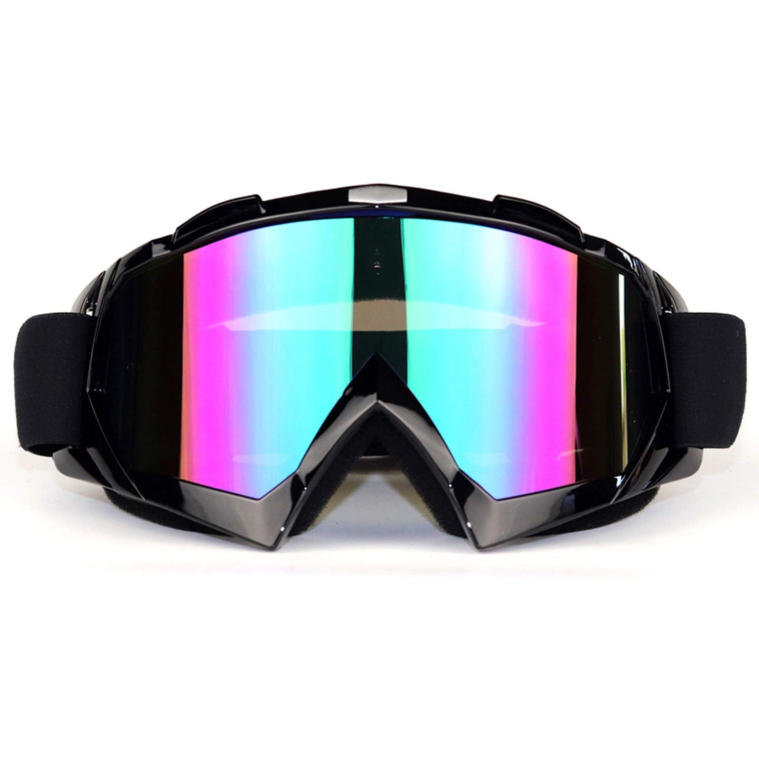 Adcgank Motorcycle Goggles Dirt Bike Motocross Atv Goggles Off Road Goggles Mx Anti Uv Ski Fit Over Glasses Tear Off For Man Women Youth Adult Black