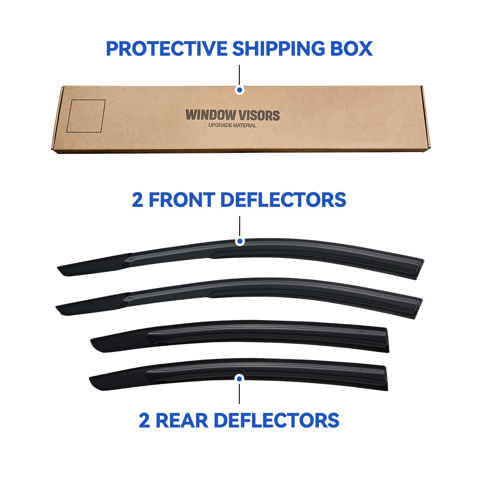 Window Visors Rain Guards Shield for 2017-2020 Hyundai Elantra, Out-Channel Window Vent Wind Deflectors Visors Shades for 17-20