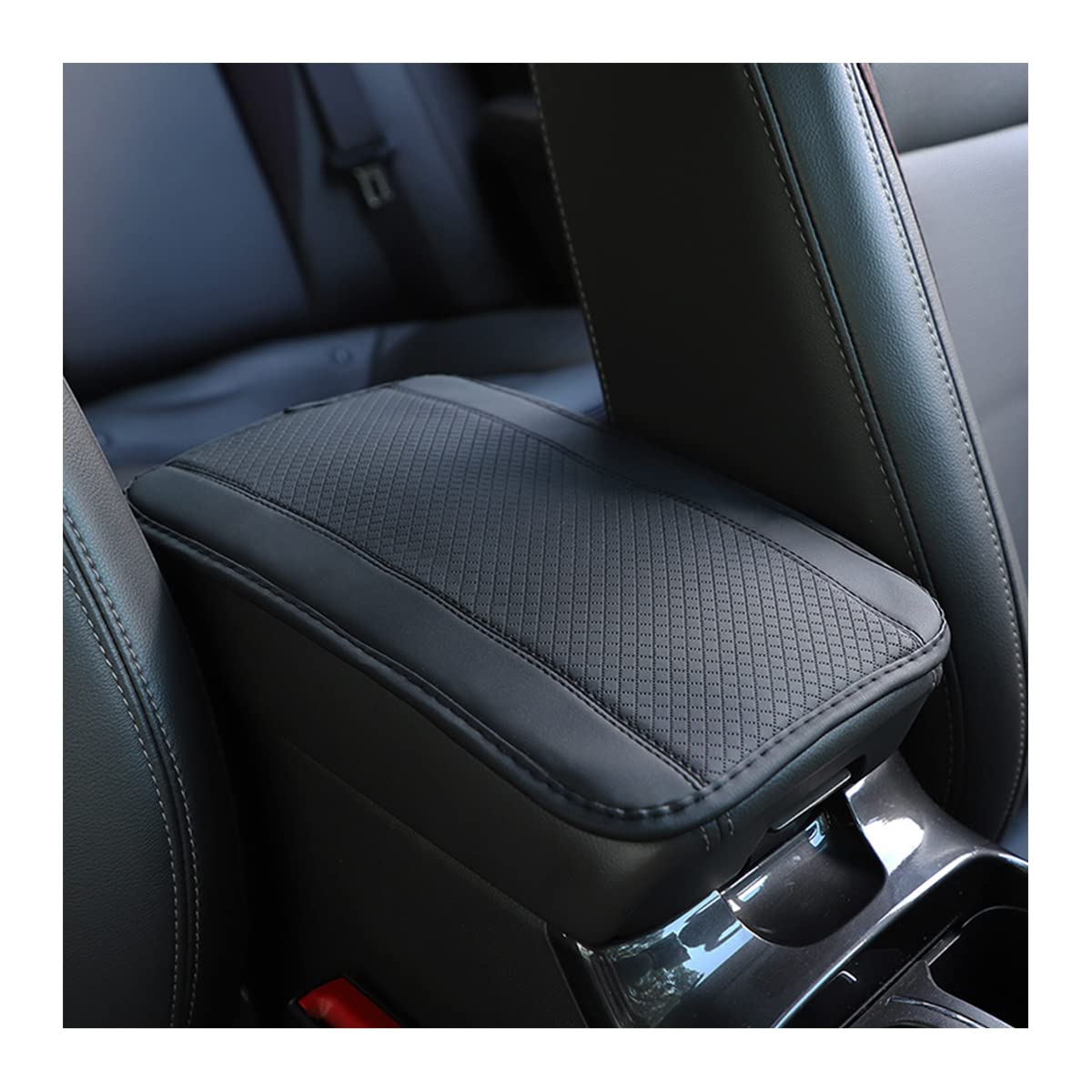 Ziciner Car Center Console Armrest Pad, 12.6X 7.2 Inch Pu Leather Waterproof Auto Armrest Seat Box Cover Protector, Universal Ca