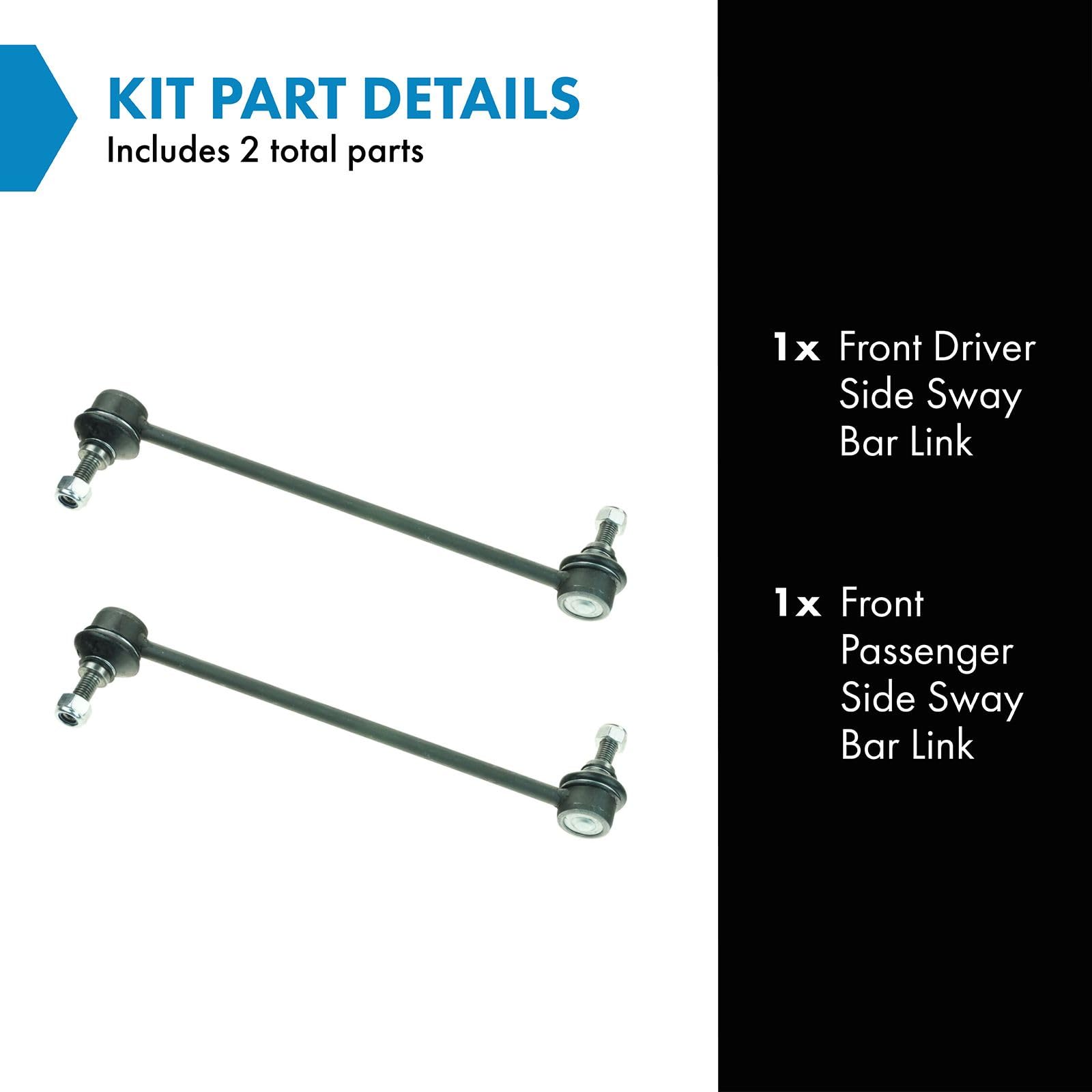 Trq Front Sway Bar Stabilizer Link Set Compatible With 2000 Bmw 323Ci 1999-2000 323I 2001-2006 325Ci 2001-2005 325I 328Ci 328I 3