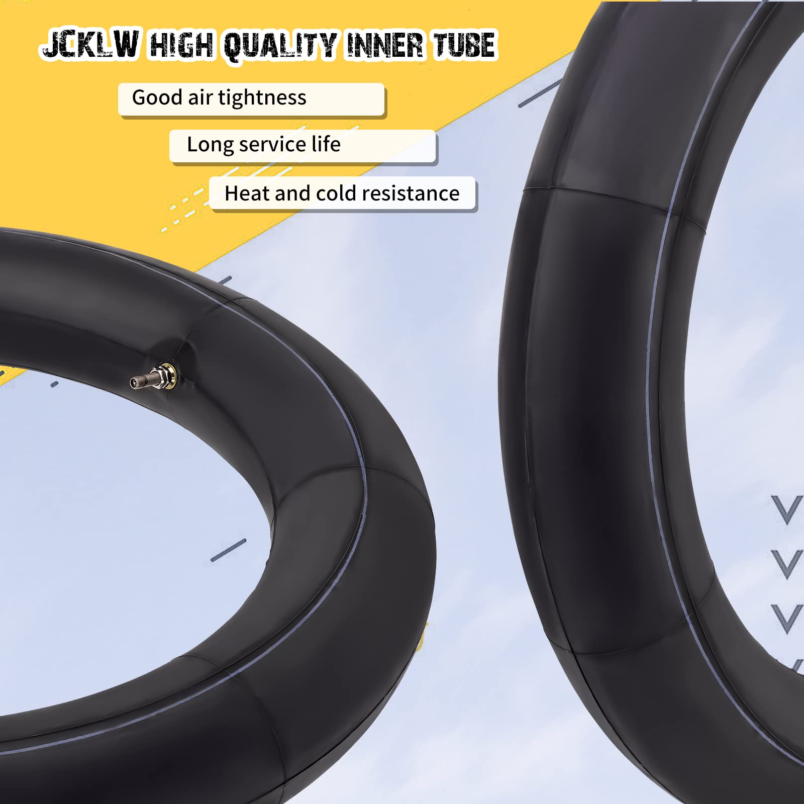 Jcklw 130/90-16 Inner Tube Tr4 Straight Valve Stem Compatible With Standard Motorcycle Tube 5.00/5.10-16(2 Pack)