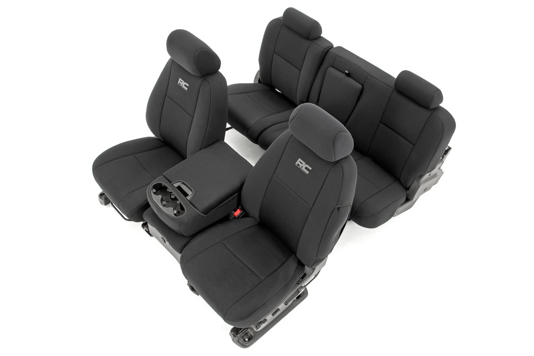 Rough Country Neoprene Seat Covers for Chevy Silverado & GMC Sierra 1500/2500HD (2007-2013) - Waterproof & UV Resistant, Foam Pa