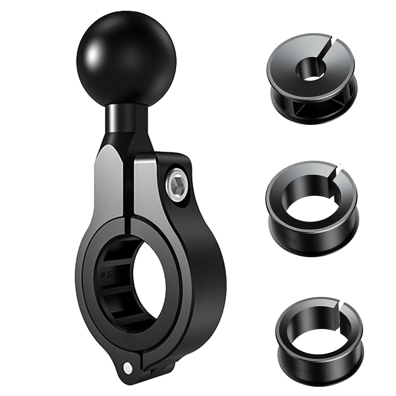 iMESTOU Aluminium 1 Ball Mount Adapter, iMESOTU Ball Base Fits to Handlebar Diameter 0.86-1-1.26 or Rear-View Mirror Pole Compat