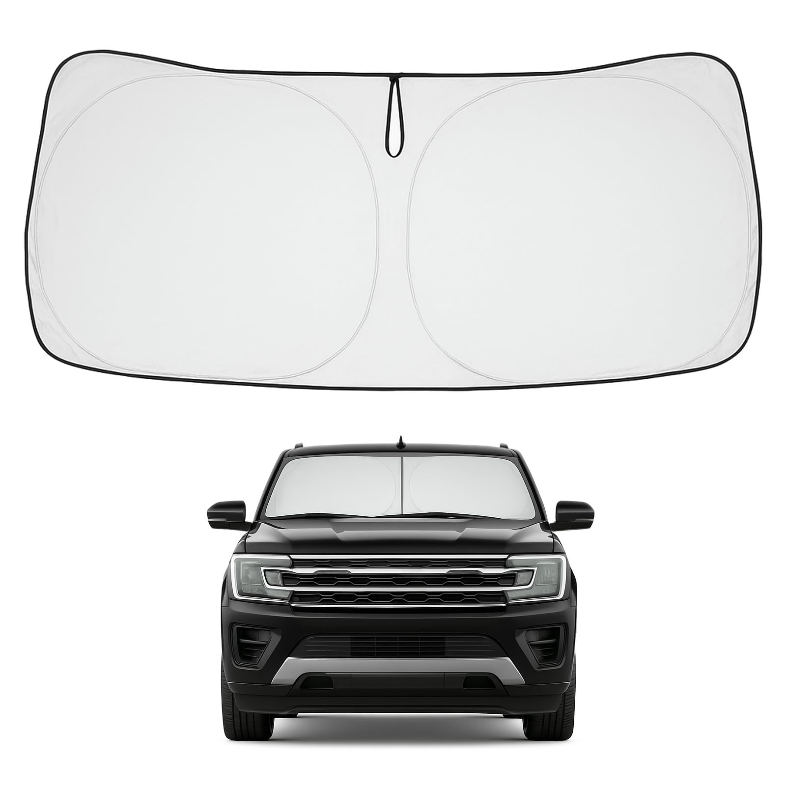 Proadsy 2025 Upgrade Front Windshield Sun Shade Foldable Sunshade Protector Custom Fit 2018-2024 2025 Ford Expedition Accessorie