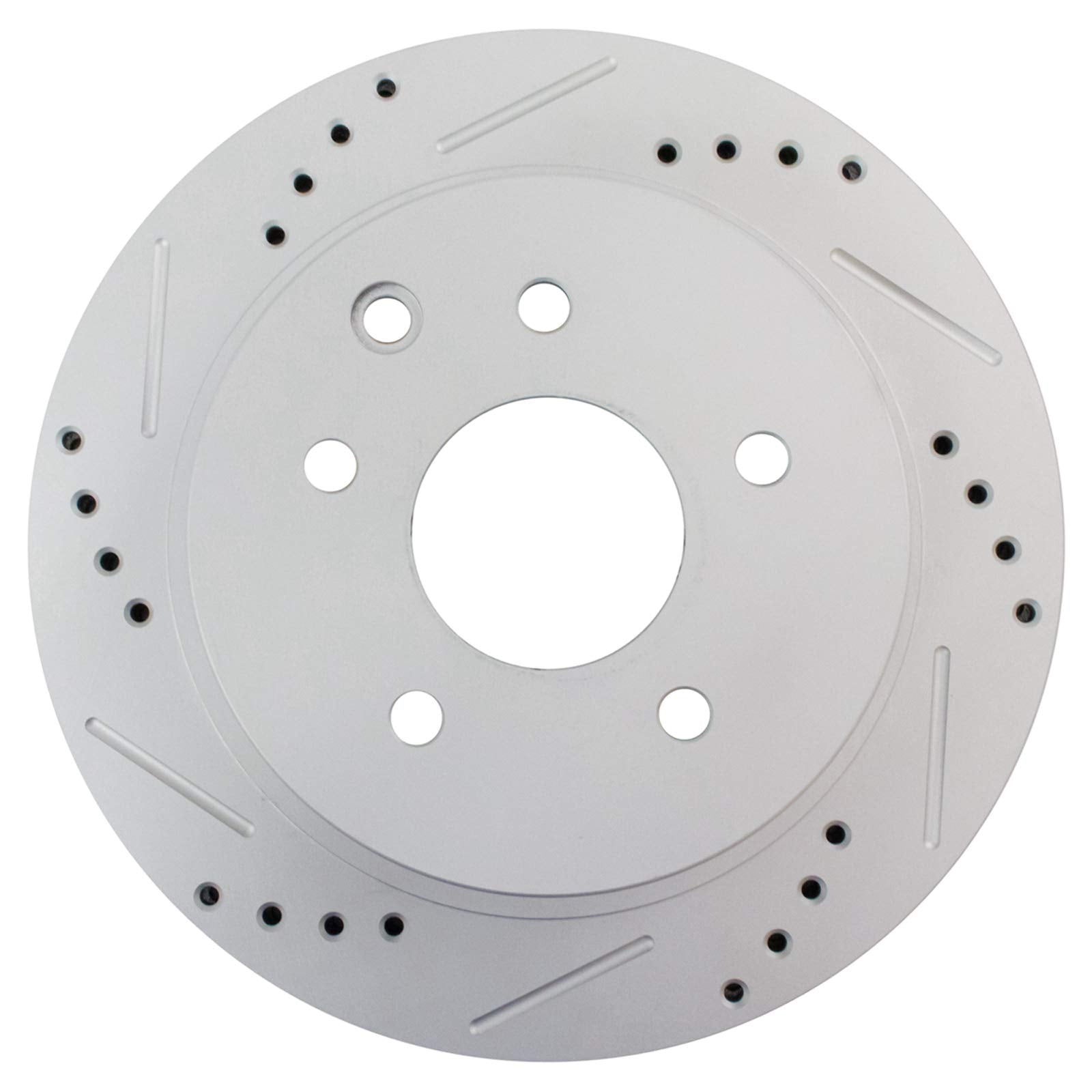 Trq Rear Performance Brake Rotor Drilled Slotted Pair Set For 2003-2005 Nissan 350Z / 2003-2004 Infiniti G35 / 2011-2017 Nissan