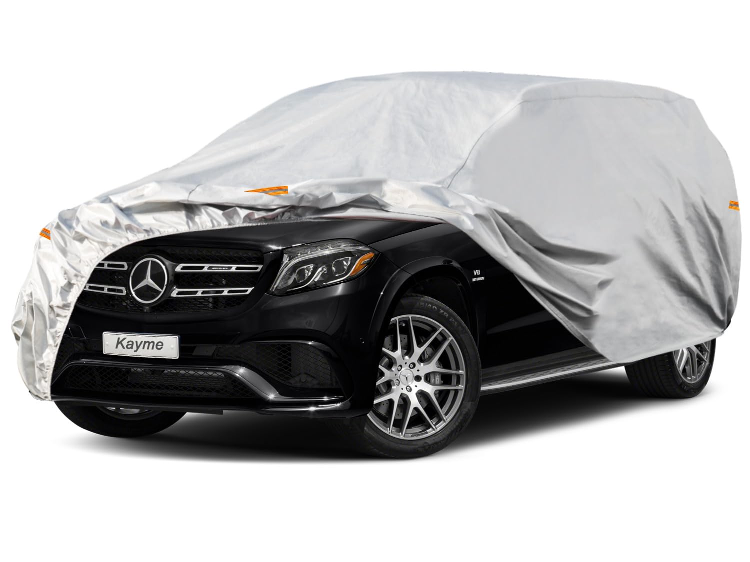 Kayme 6 Layers Suv Car Cover Waterproof All Weather For Automobiles, Outdoor Large Suv Cover Rain Sun Uv Protection, Universal F