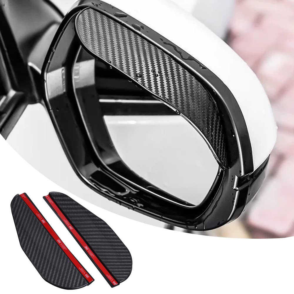 Pincuttee Mirror Rain Visor Eyebrow, Side Mirror Rain Guards, Covers For Car Uniservial Fit 2 Pack