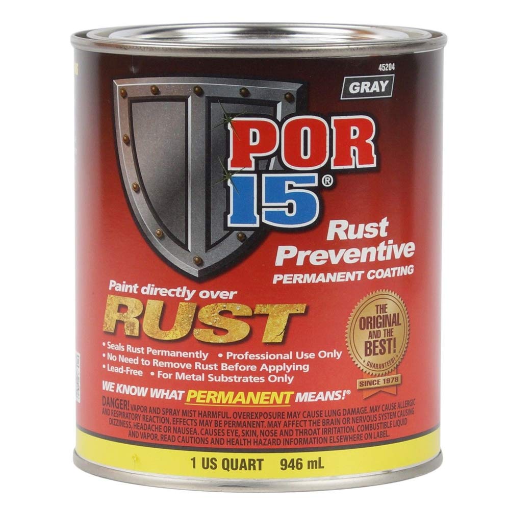 Por-15 Rust Preventive Coating, Stop Rust And Corrosion Permanently, Anti-Rust, Non-Porous Protective Barrier, 32 Fluid Ounces, Gray