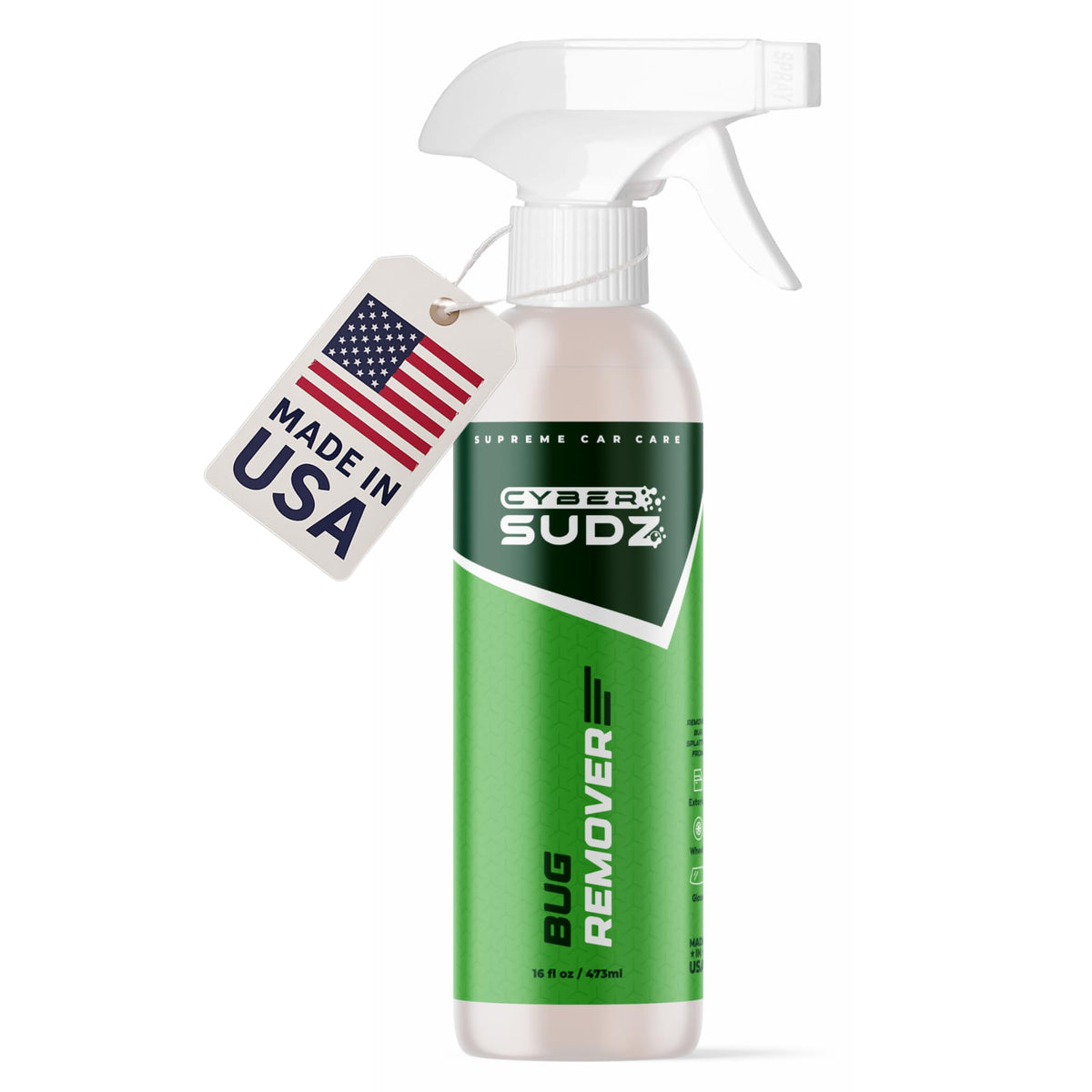 CyberSudZ Bug Remover for Cars Exterior - Spray Dissolves Bug Splatter, Bird Poop, Tar and Road Grime - Safe on Paint, Chrome, G