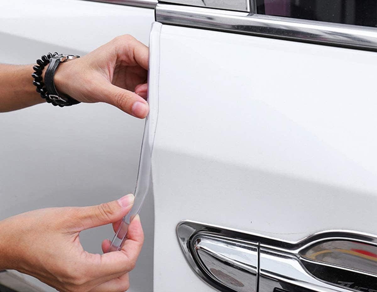 Car Door Edge Scratch Guard Trim Molding Protector Clear 5M (16Feet) Sticky Cover U Shape Air Vent Edge Decoration