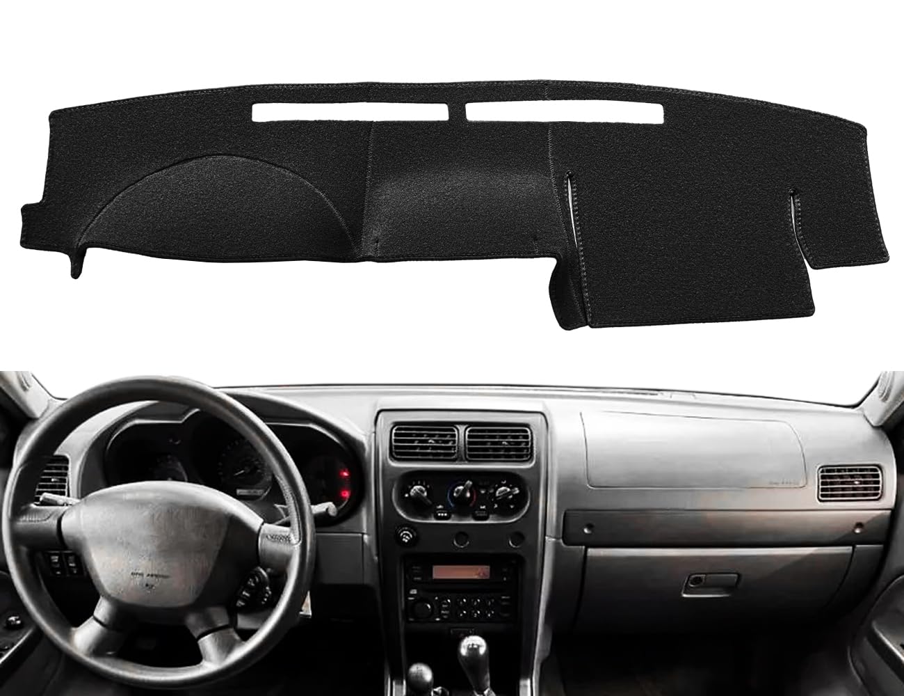 Yiz Dash Cover Mat Custom Fit For Nissan Frontier Xterra 2002 2003 2004 Dashboard Cover Pad Carpet (Black) J158