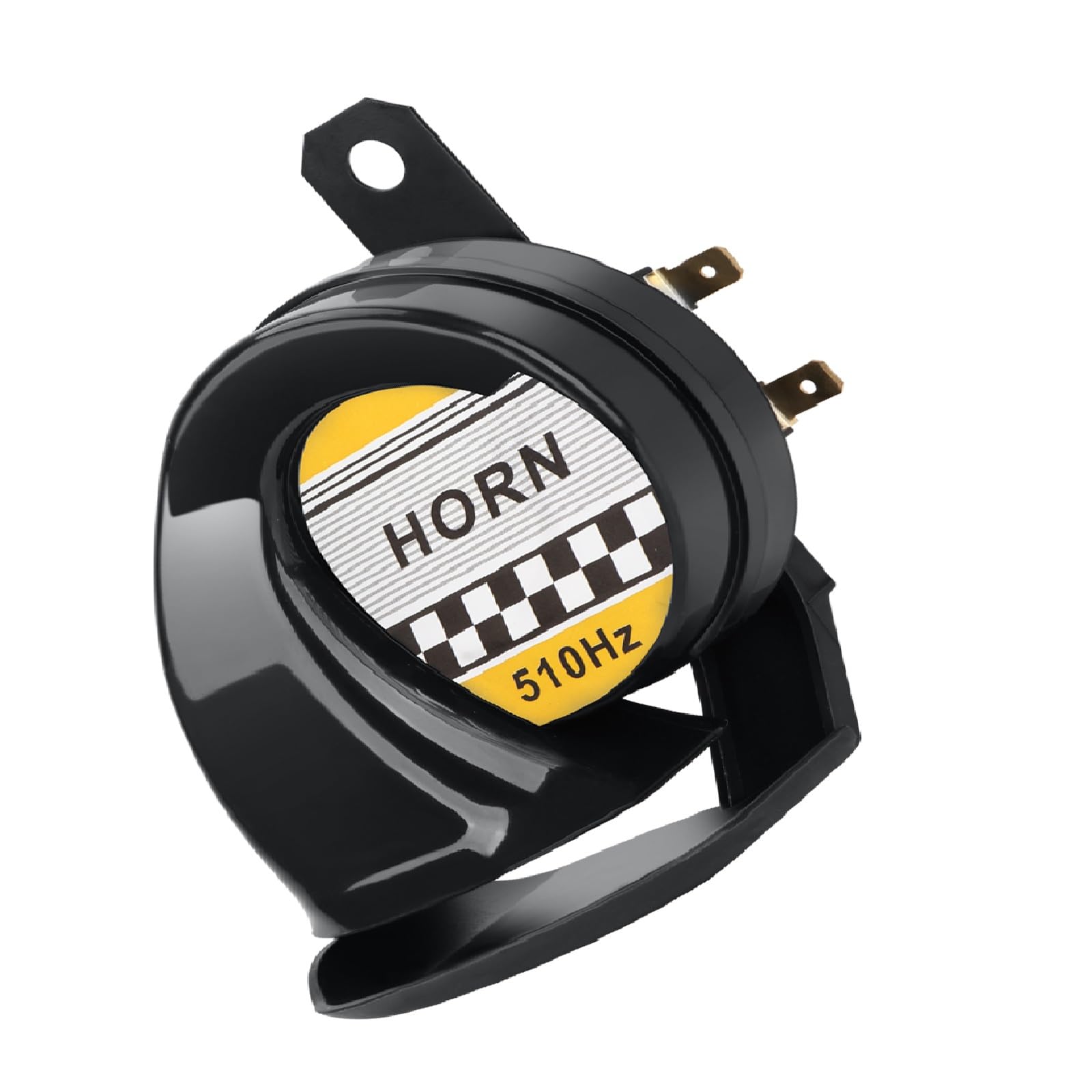 Seineca Universal 12V Snail Horn Siren 130Db High Tone 510Hz Waterproof Electric Air Horn For Motorcycle Auto Car Scooter(Black)