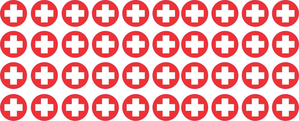 StickerTalk Medical Cross Vinyl Stickers, 1 Sheet of 40 Stickers, 0.5 inches x 0.5 inches Each