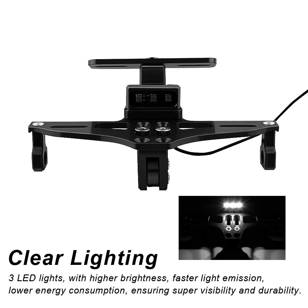 Mdpromcp Universal Motorcycle Fender Eliminator With Led Light Cnc Aluminum Motorcycle License Plate Bracket Motorcycle License