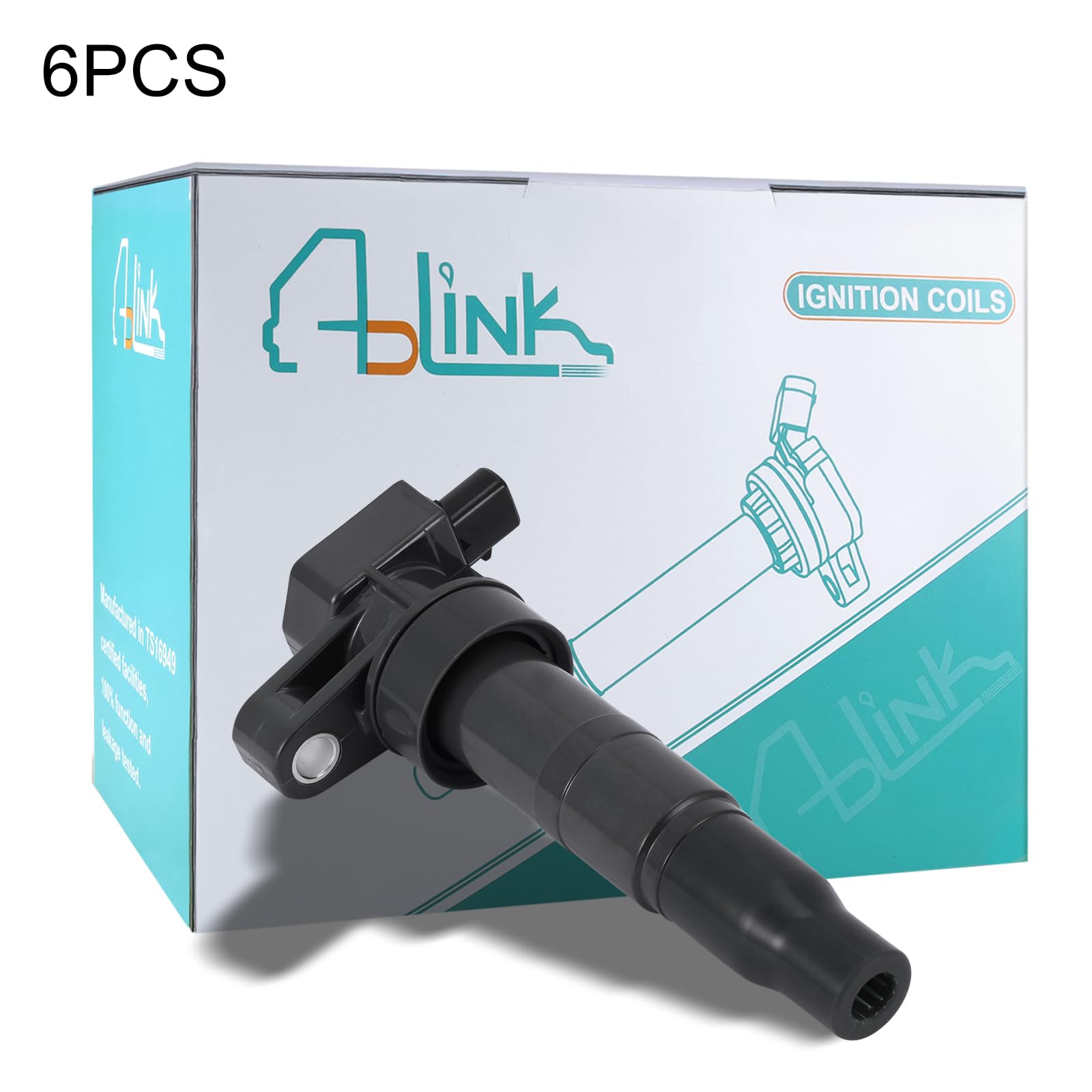 Aulink 6Pcs Uf546 Ignition Coil Pack 2.4L 3.3L 3.5L 3.8L For 2006-2019 Hyundai Azera Entourage Genesis Coupe Santa Sonata Veracr