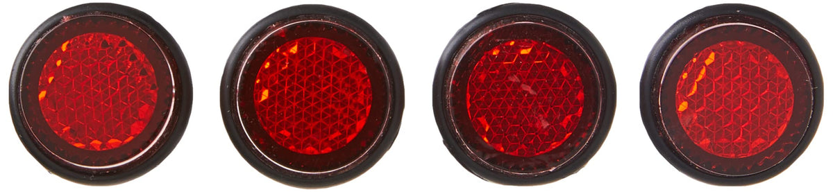 Chris Products Ch4R Red Motorcycle Mini License Plate Reflector, 4 Pack
