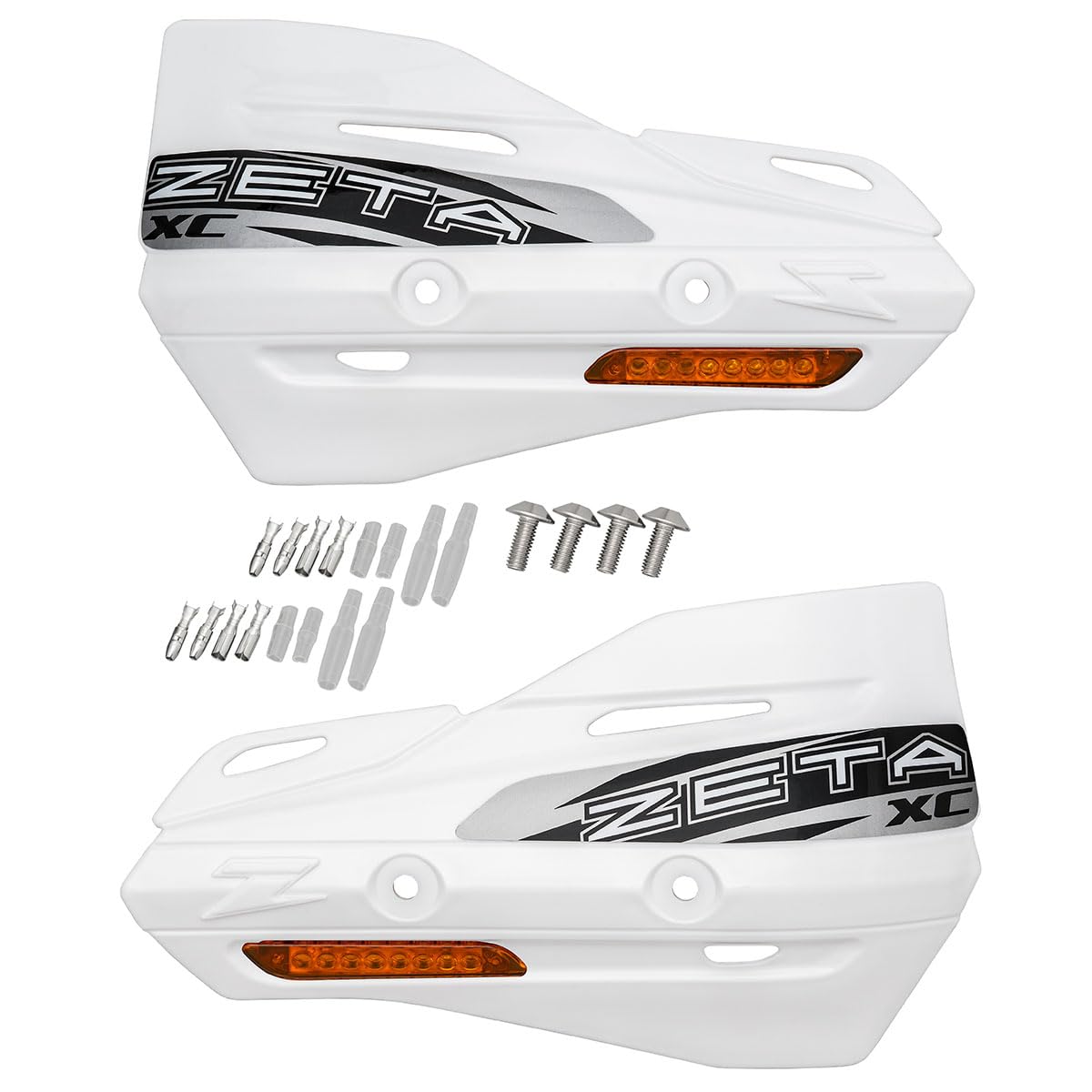Zeta Xc Flasher White Hand Shields (Pair) For Armor Handguards