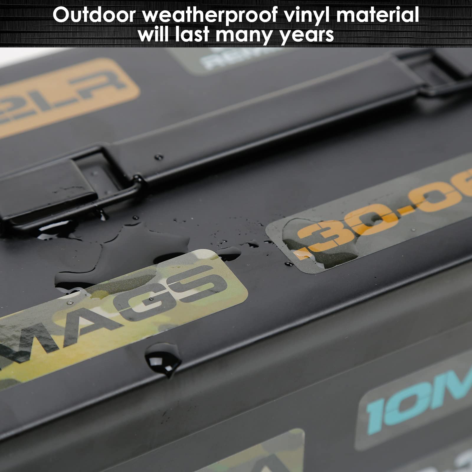 Aolamegs Ammo Can Vinyl Sticker Set, Caliber Decal Labels For Ammo Cans(80 Pack/20 Varieties Camo Green)