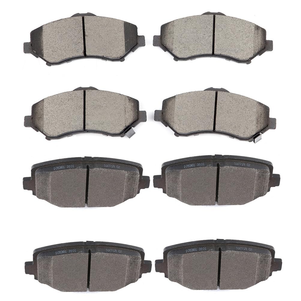 Scitoo D1596 D1273 Front Rear Brake Pads Sets Fit For Chrysler Town & Country 12-16,For Dodge Grand Caravan 12-16,For Dodge Jour