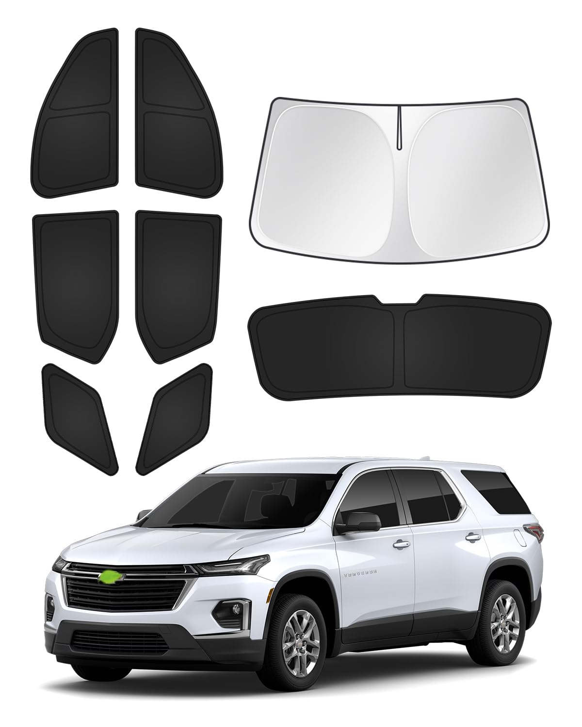 Canvcle Sunshades For Chevrolet/Chevy Traverse 2018-2025 Accessories Windshield Sun Shade Side Rear Window Shade Cover Sun Visor