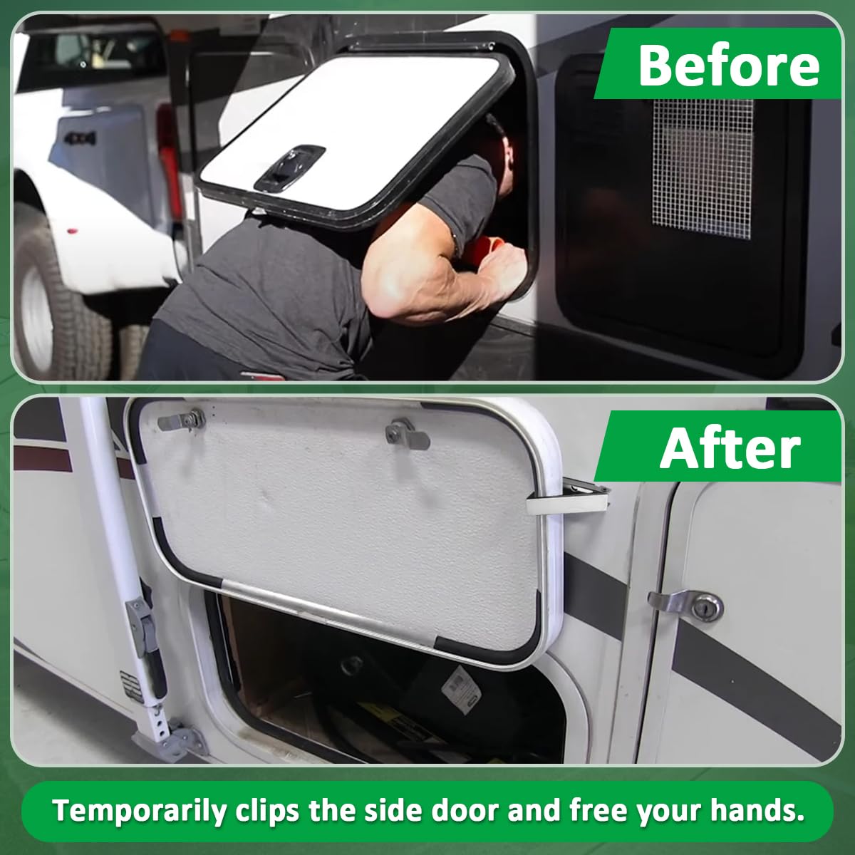 SAQXK 2pcs RV Camper Baggage Door Catch Stainless Steel Door Holder Clips Compartment Latch Holders Fit for Various RV, Travel T