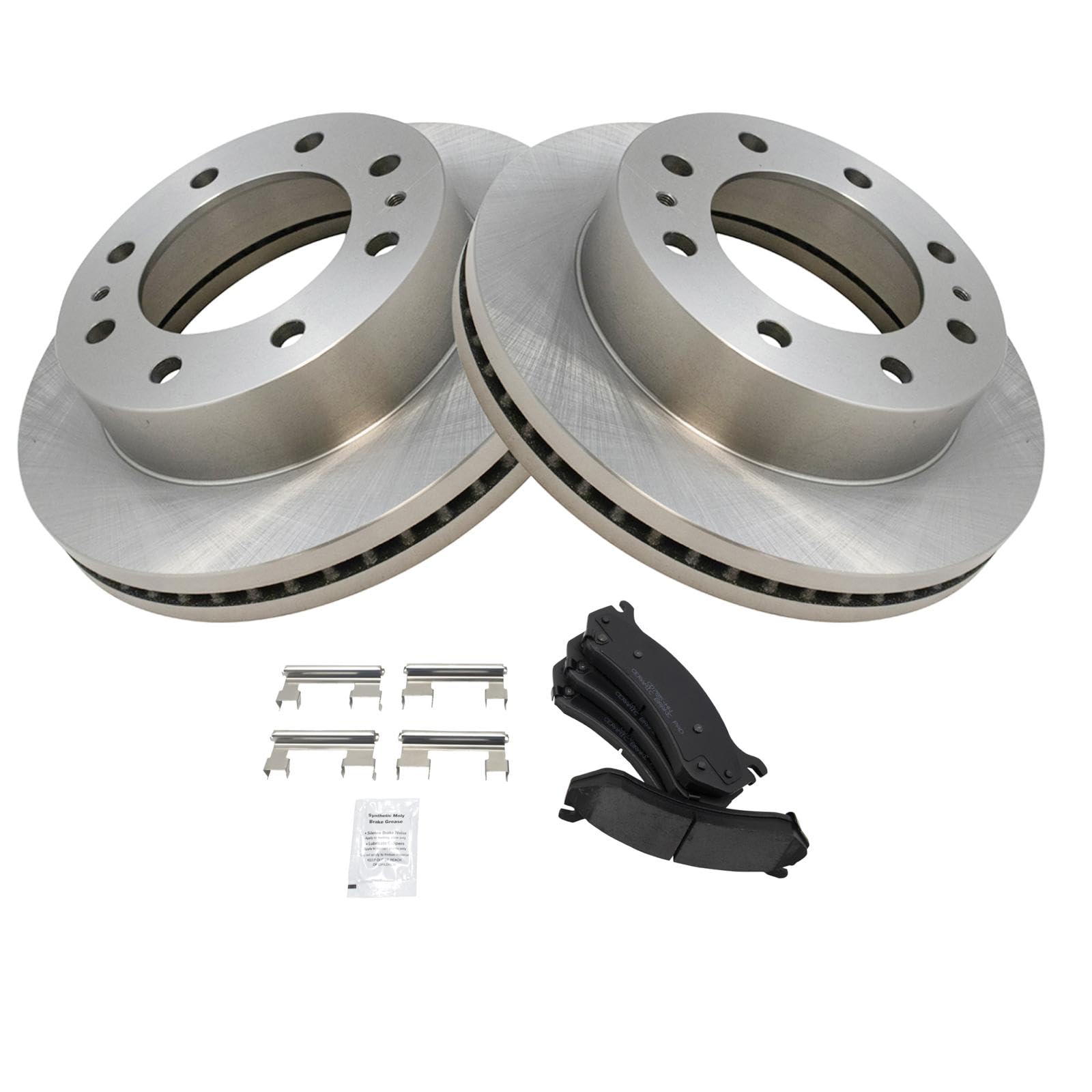 Trq Front Brake Pad & Rotor Kit Brake Pads Brake Rotor Ceramic Compatible With 2008 Gmc Savana 2500