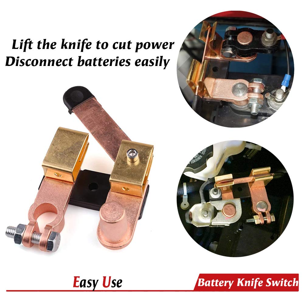 Top Post Knife Blade Master Switch, 12V 24V Doctor Battery Disconnect Switch for Auto Car RV Marine Boat Truck Vehicle, Battery