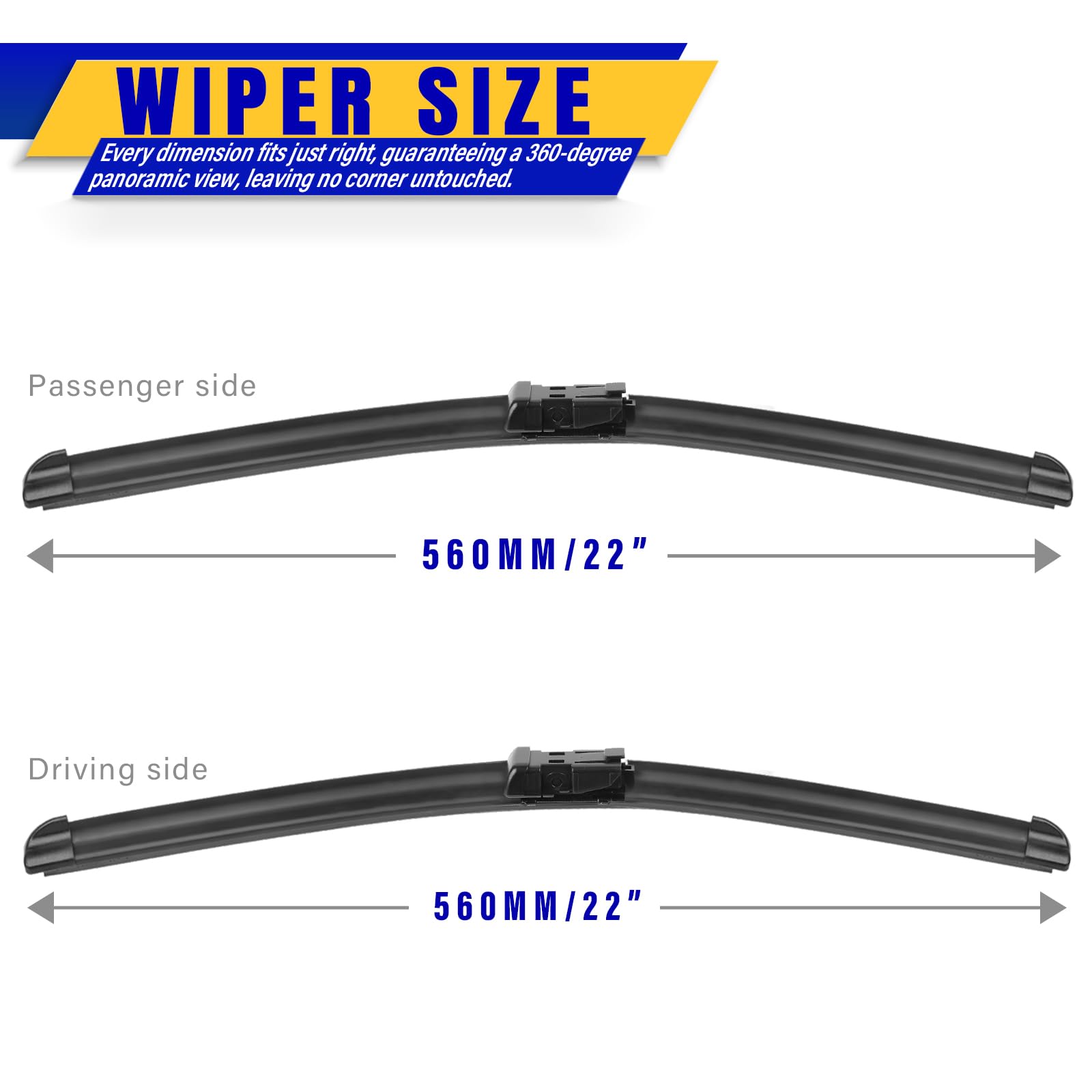 2 Wipers Factory Replacement For 2014-2018 Chevy Chevrolet Silverado Gmc Sierra Original Equipment Replacement Front Wiper Blades - 22'/22' (Set Of 2) Top Lock