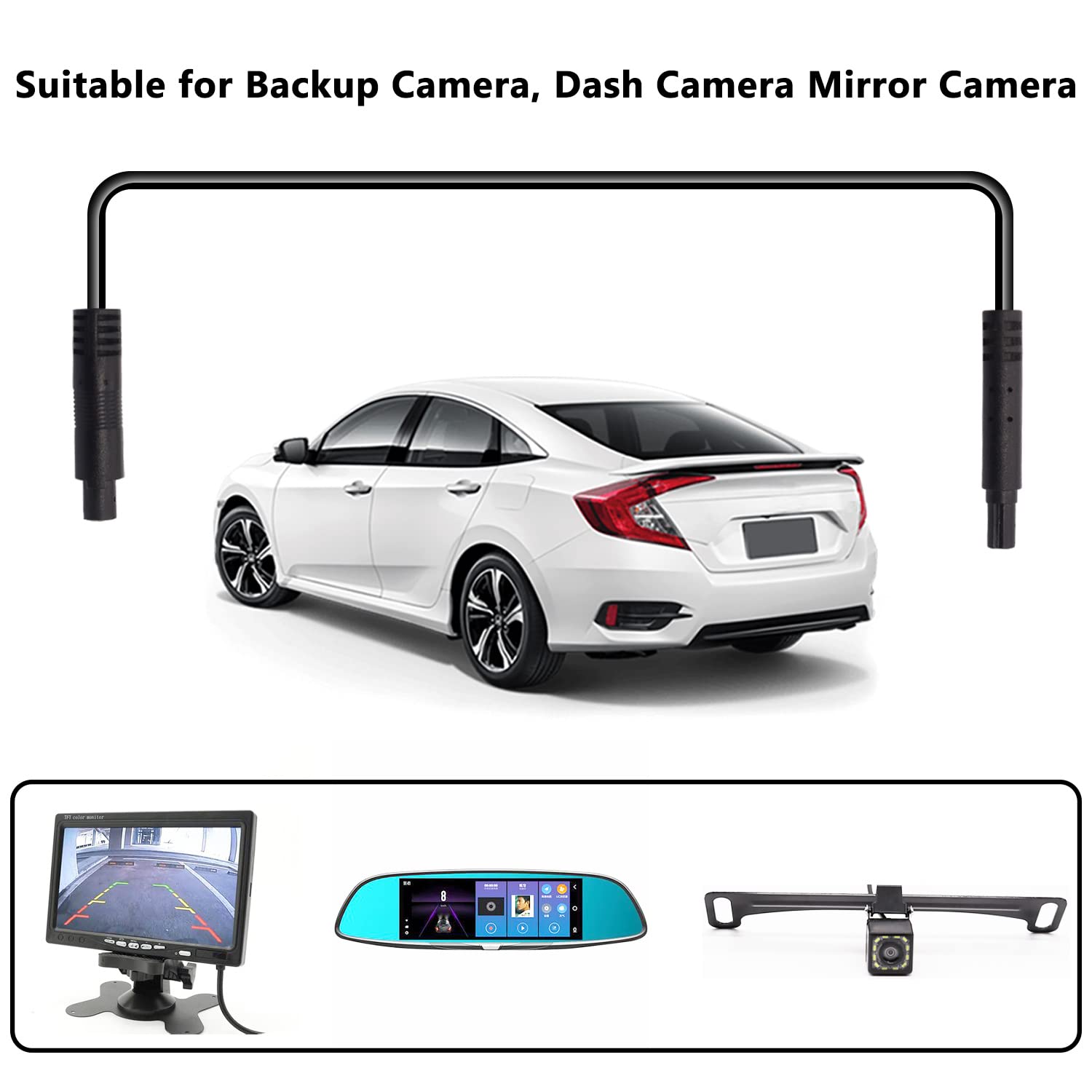 Aienxn 4 Pin 16.5Ft Male To Female Backup Camera Extension Cable,Reverse Camera Wire For Car Pickup Truck Suv Trailer,Rear View