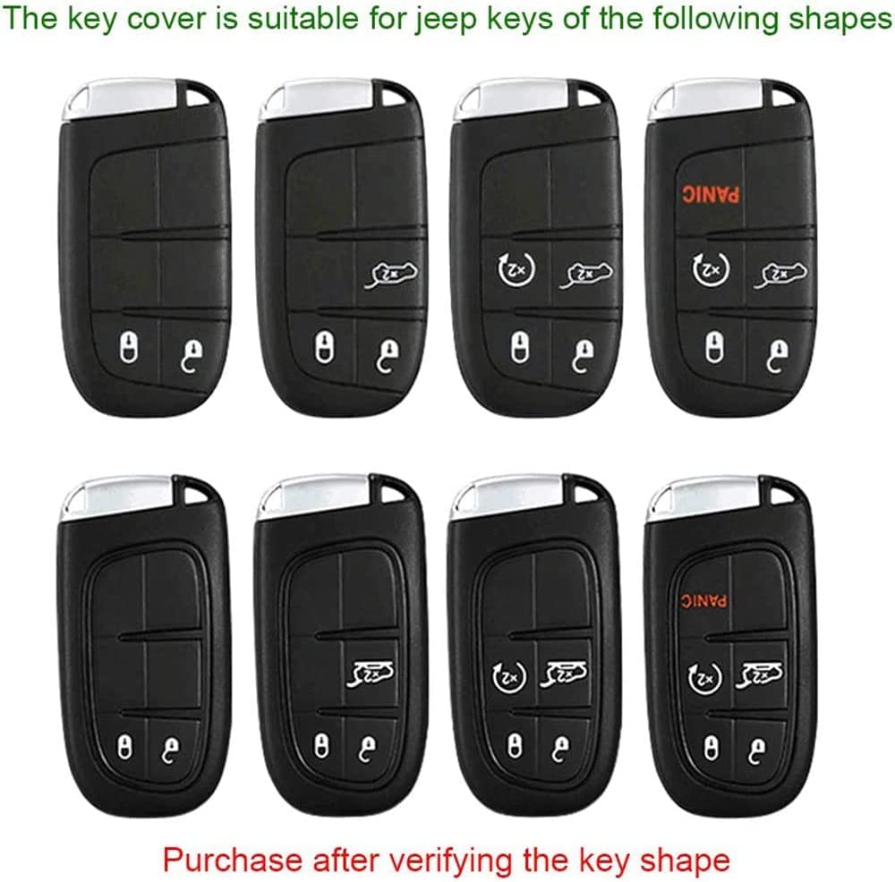 Qbuc For Jeep Key Fob Cover With Keychain Soft Tpu Key Fob Cas Dodge Durango Challenger Journey Dart Fiat Smart Key 200/300 Dodg