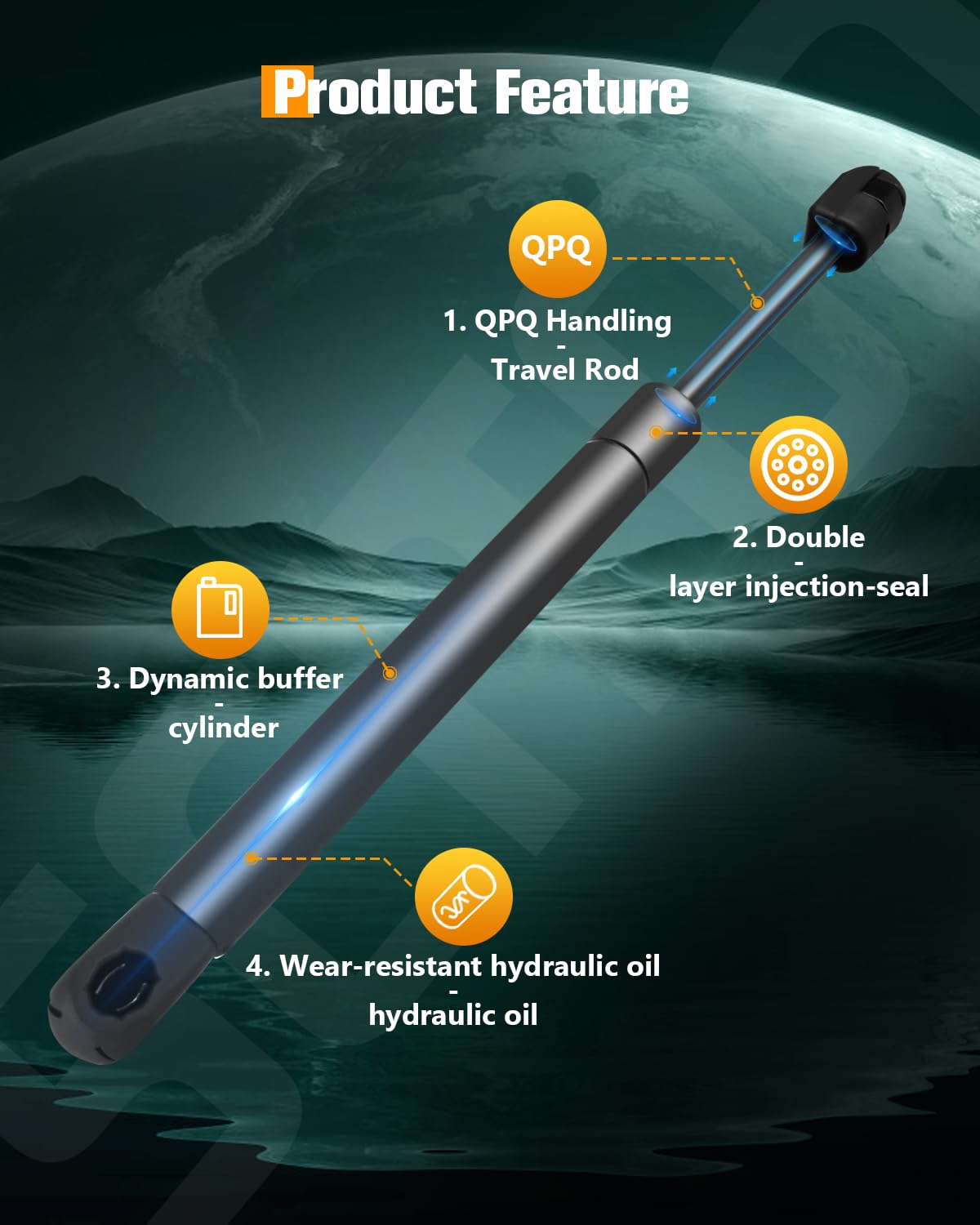 Scitoo Trunk Lift Supports - Replacement Struts & Gas Springs For Ford Focus 2.0L, 2.3L & 2.5L (2005-2011)