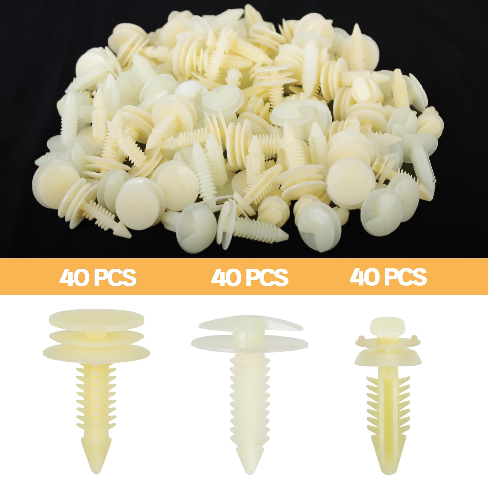 Xislet 120pcs 15545202 Front Door Trim Panel Retainers Clips with 10153057/363137 Door Panel Fastener Rivet Included Tool Compat