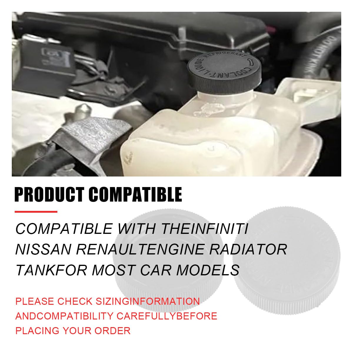2PCS 21712-79900 Engine Radiator Coolant Water Tank Reservoir Cap, Car Radiator Cover Car Replacement Part, Compatible with Niss