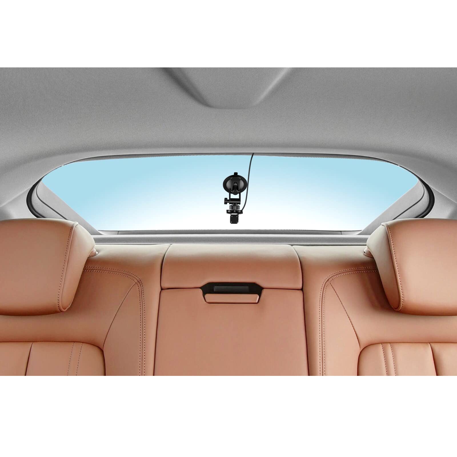 PixelMan Rear Camera Mount - Black Windshield & Window Bracket for SUV, Truck, RV Backup Camera