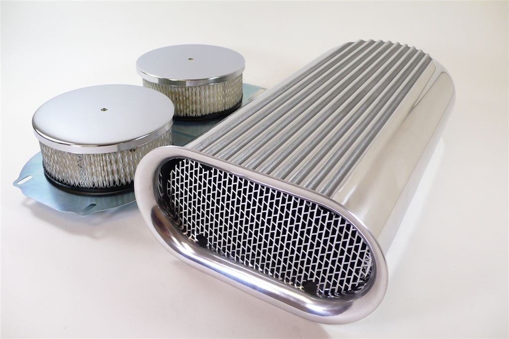 Racing Power Company R5233 Polished Hilborn Style Dual Quad Scoop