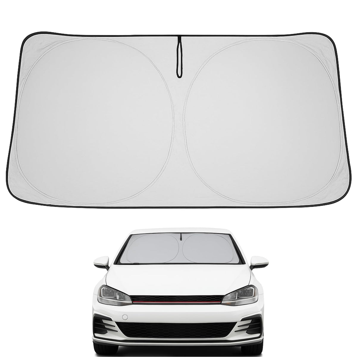 Proadsy 2025 Upgrade Windshield Sun Shade Custom Fit Volkswagen Golf Gti 2015-2021 4-Layer Foldable Front Sunshade Protector Sun
