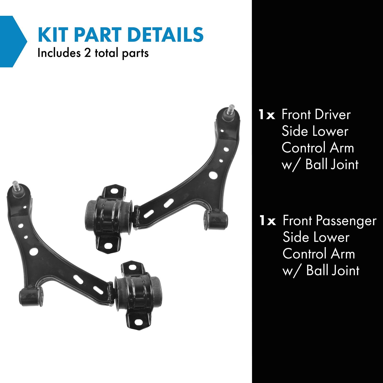 Trq Front Lower Control Arm With Ball Joint Set Driver & Passenger Side Lower Compatible With 2005-2010 Ford Mustang