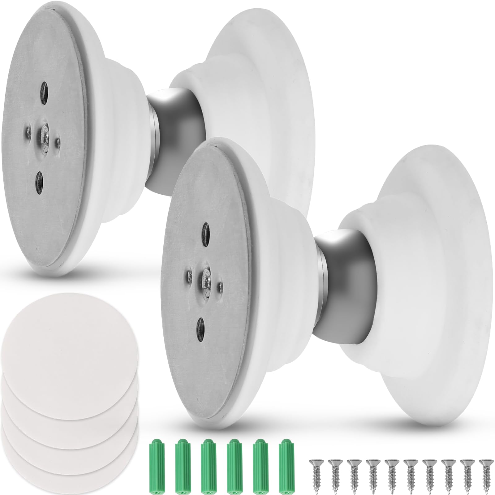 CALPALMY (2 Pairs RV Magnetic Door Catch and Holder Kit - White RV Storage Door Holder Magnetic Baggage Door Catch for RV Camper