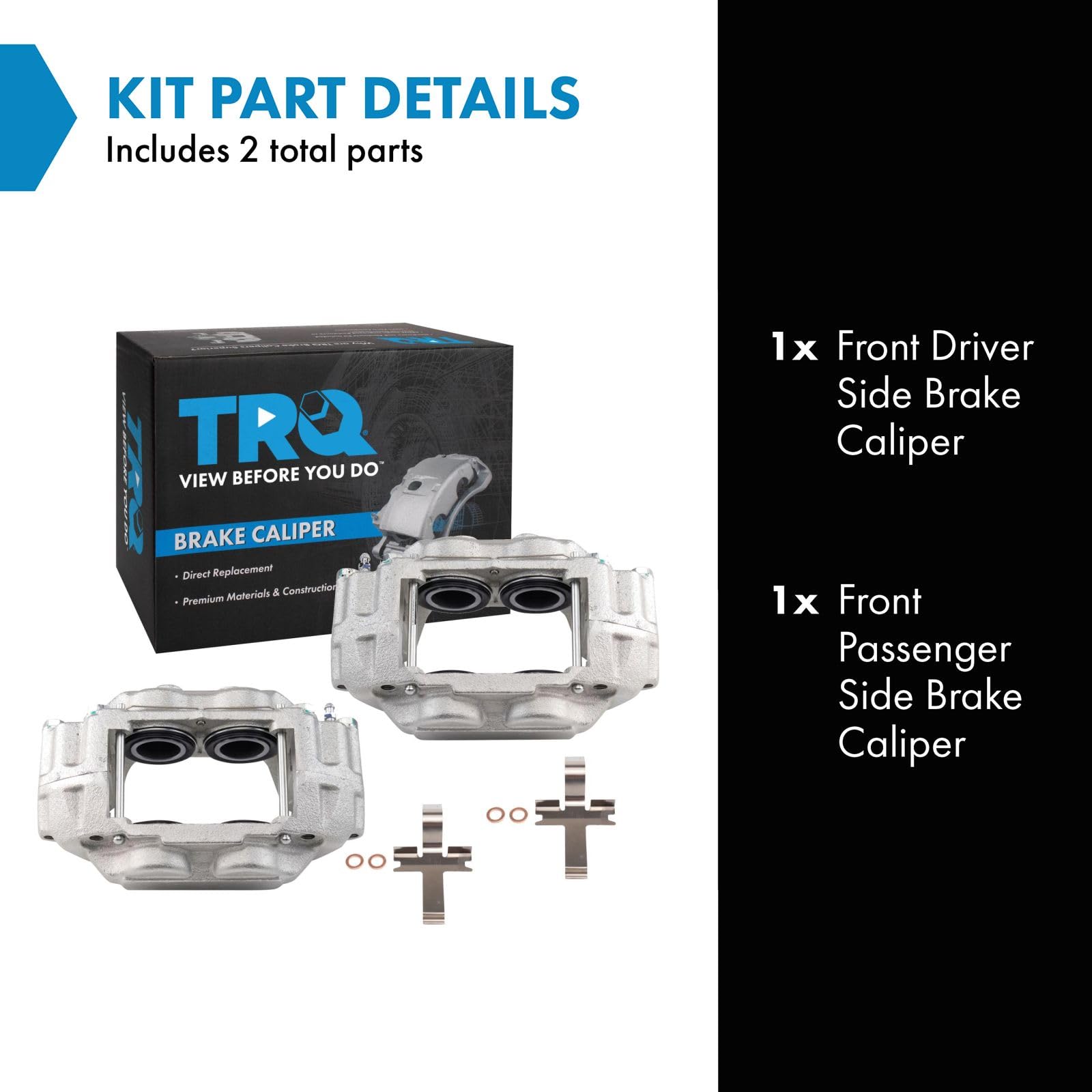 Trq Front Brake Caliper Set Compatible With 2006-2007 Subaru Impreza