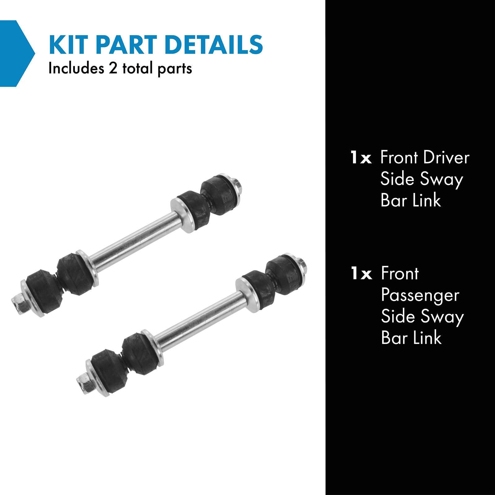 Trq Front Sway Bar Stabilizer Link Set Compatible With 1997-2002 Ford Expedition 1980-2003 F-150 2004 F-150 Heritage 1997-1999 F