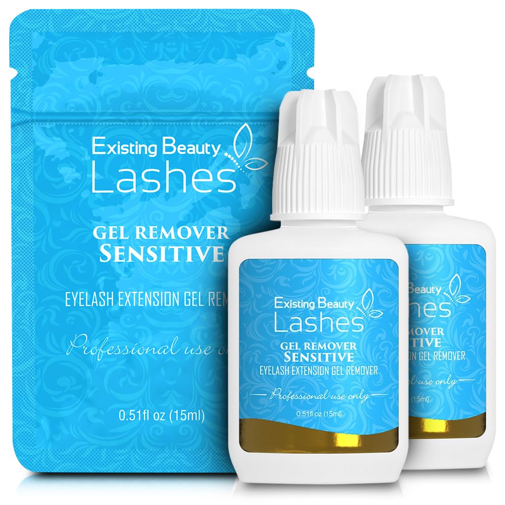 2 Pack Sensitive Lash Remover for Lash Extensions - Clear Eyelash Extension Remover Gel - Fast-Acting Lash Extension Remover  Efficient Lash Glue Remover 15 ml ea - Existing Beauty Lashes-New