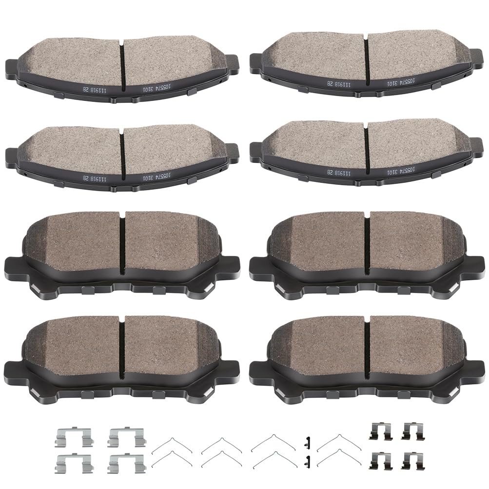 Ceramic Brake Pads Kits,Scitoo 8Pcs Brakes Pads Set Fit For 2014-2017 For Acura Mdx,2012-2019 For Honda Pilot,2017-2019 For Hond