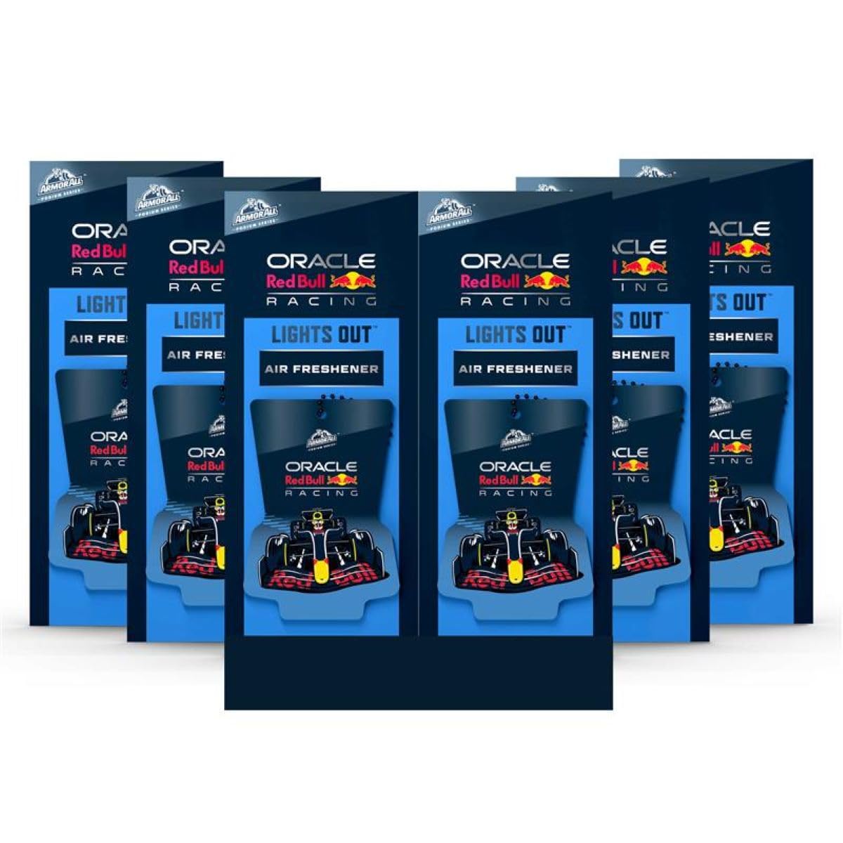 Armor All Podium Series Hanging Car Air Freshener, Logo Car, Lights Out Scent (6 Pack), Racing-Inspired Auto Air Freshener With 