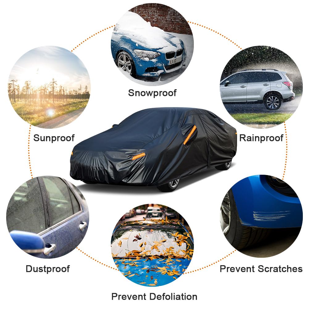 Kayme 7 Layers Car Cover Custom Fit For Mercedes Benz Clk 200 280 320 350 430 500 (1997-2024) Waterproof All Weather For Automob