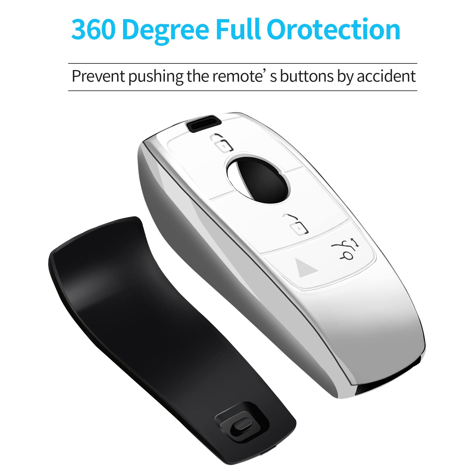 Tukellen For Mercedes Benz Key Fob Cover,Special Soft Tpu Key Case Protector Compatible With 2017-2021 E-Class 2018-2021 S-Class